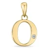 Bogstav O diamant vedhæng i 9 karat guld 0,01 ct