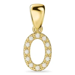 Bogstav O diamant vedhæng i 9 karat guld 0,07 ct