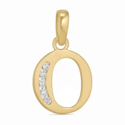 Bogstav O zirkon vedhæng i 9 karat guld