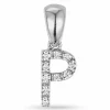 Bogstav p diamant vedhæng i 9 karat hvidguld 0,06 ct