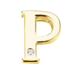 Bogstav P vedhæng i 9 karat guld 0,01 ct