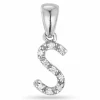 Bogstav s diamant vedhæng i 9 karat hvidguld 0,05 ct