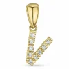 Bogstav V diamant vedhæng i 9 karat guld 0,065 ct