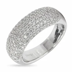 Bred hvid zirkon ring i rhodineret sølv