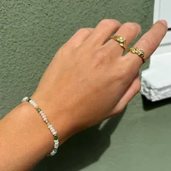 Bred zirkon ring i forgyldt sølv