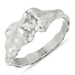 Bred zirkon ring i sølv