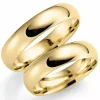 Brede 6 mm vielsesringe i 14 karat guld - sæt