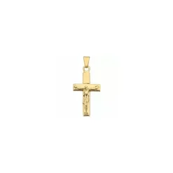 Bredt Jesus guld BNH kors i 8 karat guld