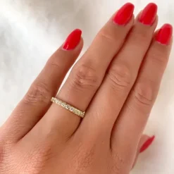Brillant alliancering i 14 karat guld 0,49 ct