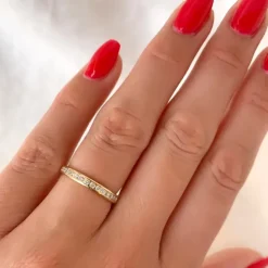 Brillant alliancering i 14 karat guld 0,26 ct