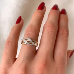 Brillantring i 14 karat guld med rhodium 0,092 ct