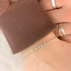 Børne Nordahl Andersen hjerte armbånd i rhodineret sølv