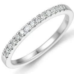 Diamant alliancering i 14 karat hvidguld 0,15 ct