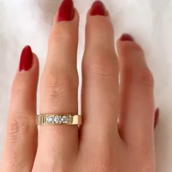 Diamant alliancering i 14 karat guld 0,30 ct