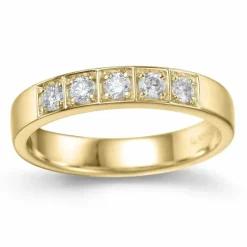 Diamant alliancering i 14 karat guld 5 x 0,05 ct