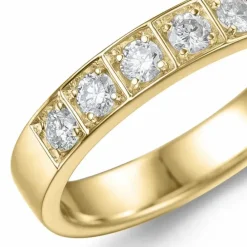 Diamant alliancering i 14 karat guld 5 x 0,05 ct