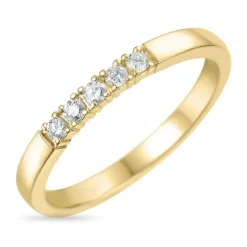 Diamant alliancering i 14 karat guld 5 x 0,03 ct