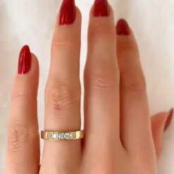 Diamant alliancering i 14 karat guld 0,15 ct