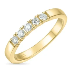 Diamant alliancering i 14 karat guld 5 x 0,05 ct
