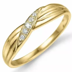 Diamant ring i 9 karat guld 0,05 ct