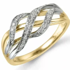 Diamant ring i 14 karat guld med rhodium 0,10 ct