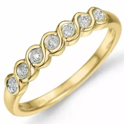 Diamant ring i 9 karat guld med rhodium 0,04 ct