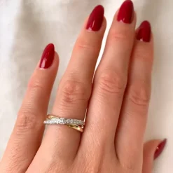Diamant ring i 14 karat guld.- og hvidguld 0,25 ct