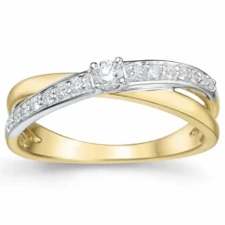 Diamant ring i 14 karat guld.- og hvidguld 0,25 ct