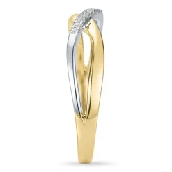 Diamant ring i 14 karat guld.- og hvidguld 0,04 ct