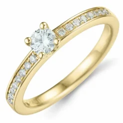 Diamant ring i 14 karat guld 0,20 ct 0,136 ct