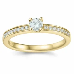 Diamant ring i 14 karat guld 0,20 ct 0,136 ct