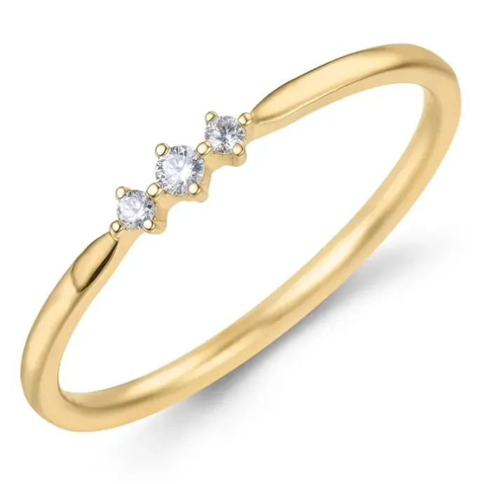 Diamant ring i 9 karat guld 0,05 ct
