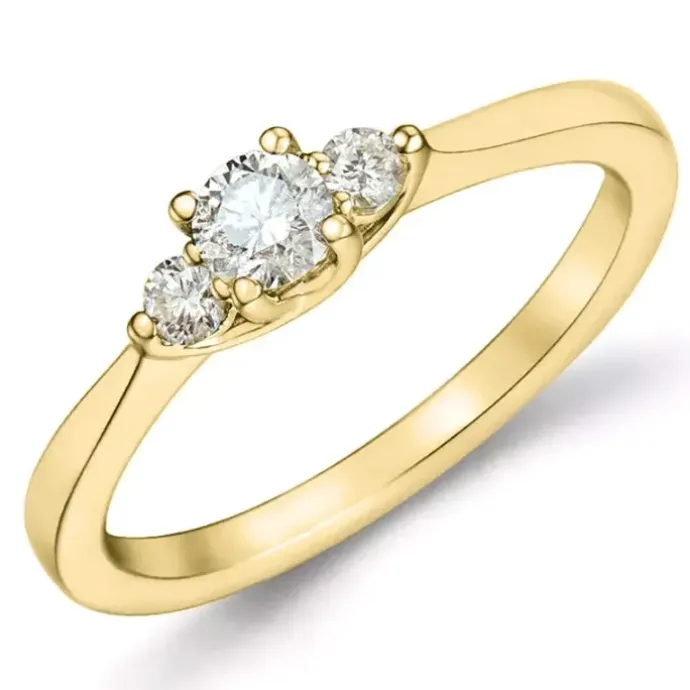 Diamant ring i 14 karat guld 0,20 ct 0,102 ct