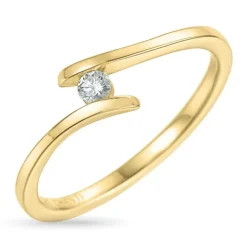 Diamant ring i 9 karat guld 0,07 ct