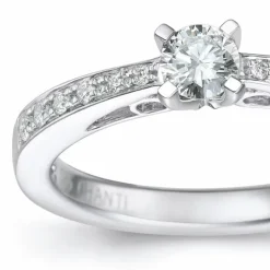Diamant ring i 14 karat hvidguld 0,26 ct 0,12 ct