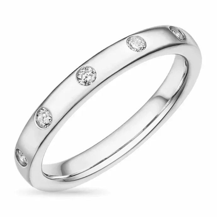 Diamant ring i 14 karat hvidguld 0,15 ct
