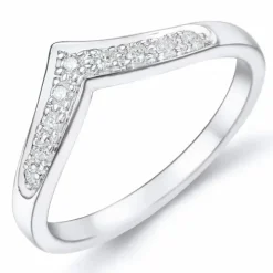 Diamant ring i 14 karat hvidguld 0,117 ct