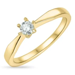 Diamant solitairering i 14 karat guld 0,20 ct