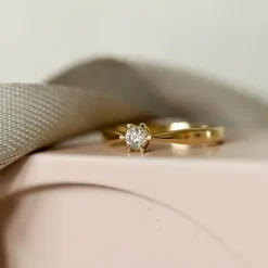 Diamant solitairering i 14 karat guld 0,20 ct