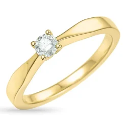 Diamant solitairering i 14 karat guld 0,20 ct