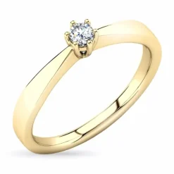 Diamant solitairering i 14 karat guld 0,12 ct