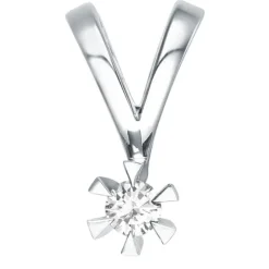 Diamant solitairevedhæng i 14 karat hvidguld 0,10 ct