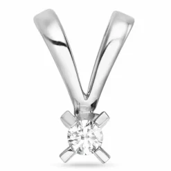 Diamant solitairevedhæng i 14 karat hvidguld 0,05 ct