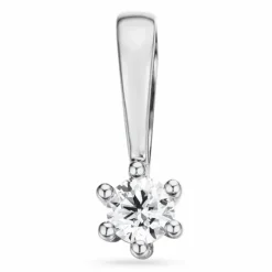 Diamant solitairevedhæng i 14 karat hvidguld 0,05 ct