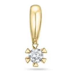 Diamant solitairevedhæng i 14 karat guld 0,05 ct