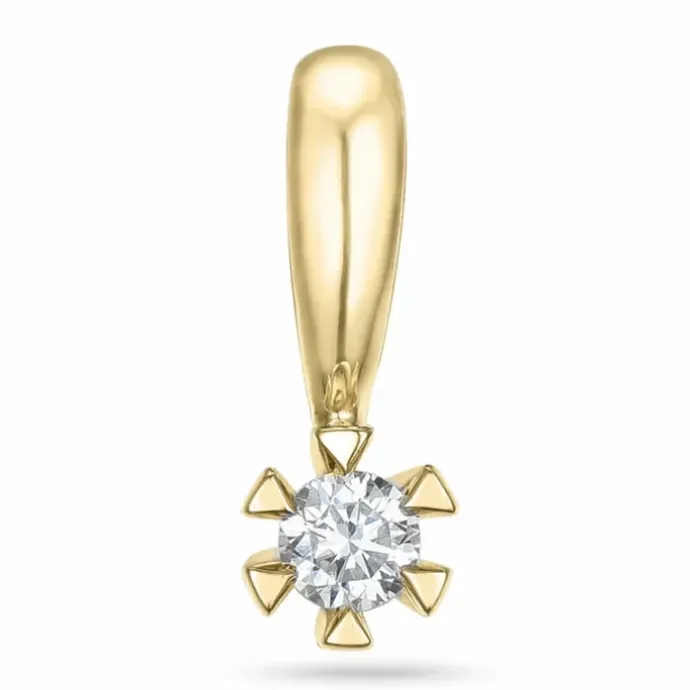 Diamant solitairevedhæng i 14 karat guld 0,05 ct