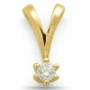 Diamant solitairevedhæng i 14 karat guld 0,10 ct