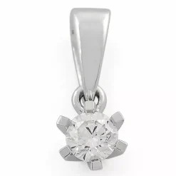 Diamant solitairevedhæng i 14 karat hvidguld 0,10 ct