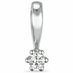 Diamant solitairevedhæng i 14 karat hvidguld 0,05 ct