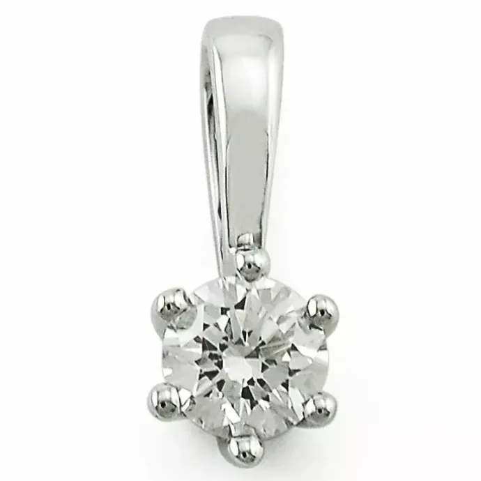 Diamant solitairevedhæng i 14 karat hvidguld 0,20 ct